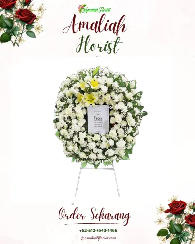 Krans Bunga Duka Cita di Kelurahan
